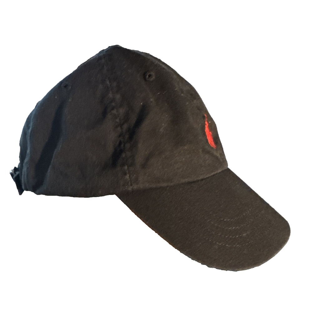 Polo Ralph Lauren Cotton Chino Baseball Cap Black Red Pony Adjustable Hat Unisex - Picture 3 of 7